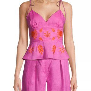 NWT Cynthia Rowley Hot Pink Peplum Top